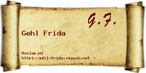 Gehl Frida névjegykártya